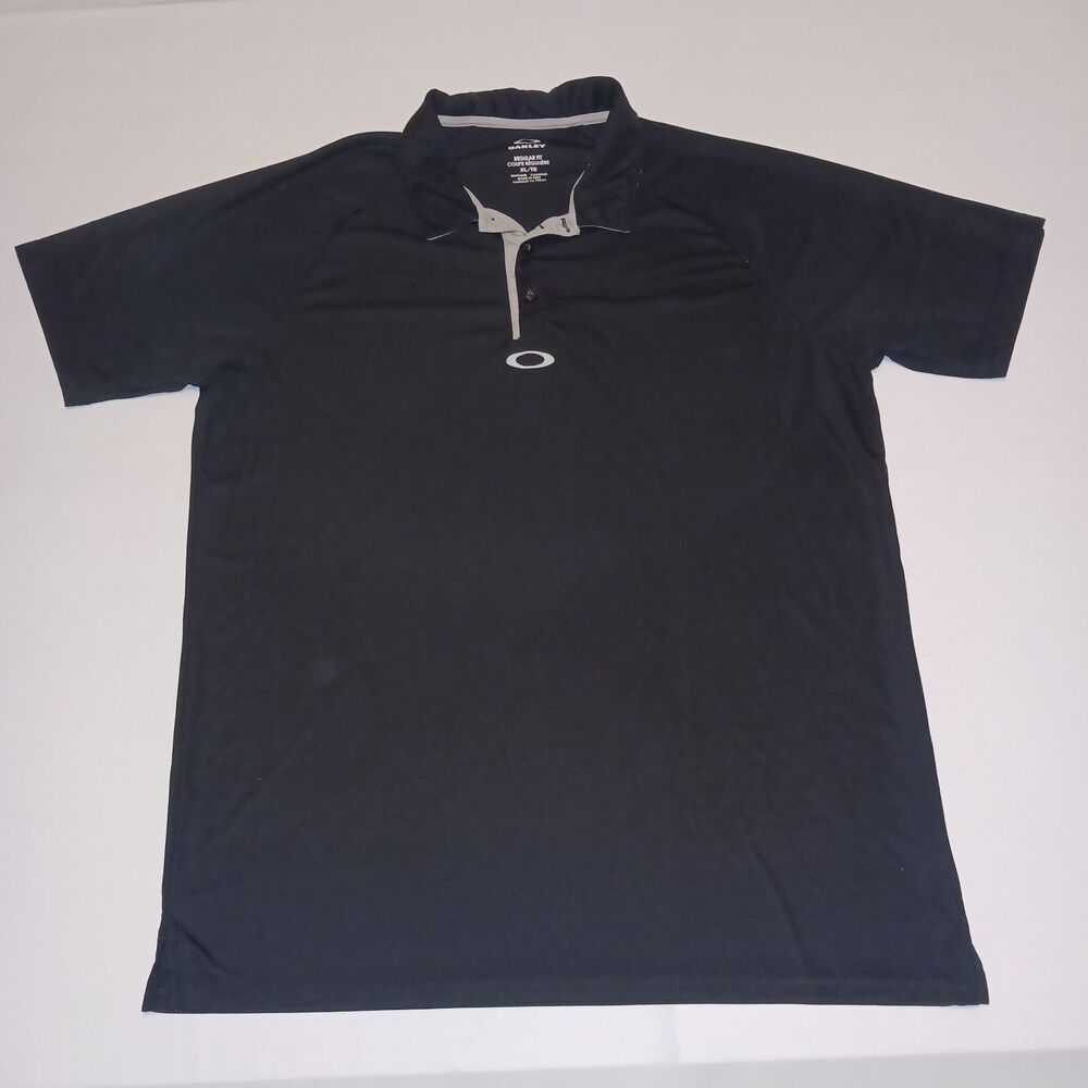 Oakley Men's XL Ohydrolix Regular Fit Black Polo Short Sleeve Shirt